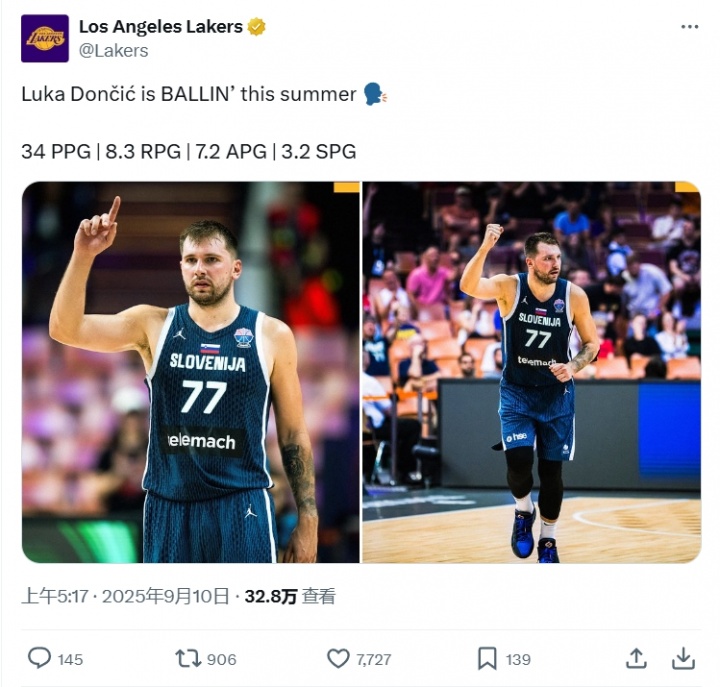 bob半岛体育平台-湖人官推终晒东契奇!湖密疯狂阴阳:顶不住压力发了?可悲的球队